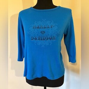 Harley Davidson 3/4 Sleeve Crop Top